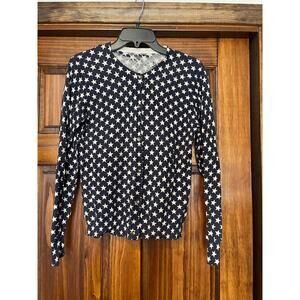 Star Print cardigan navy and white size small